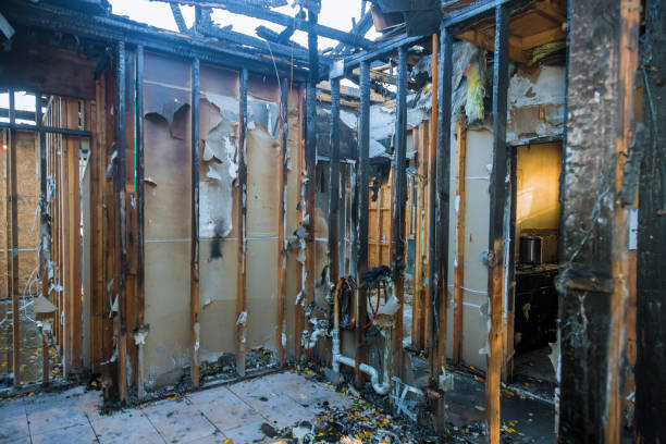 Professional Fire Damage Restoration technician working in Beverly, OH